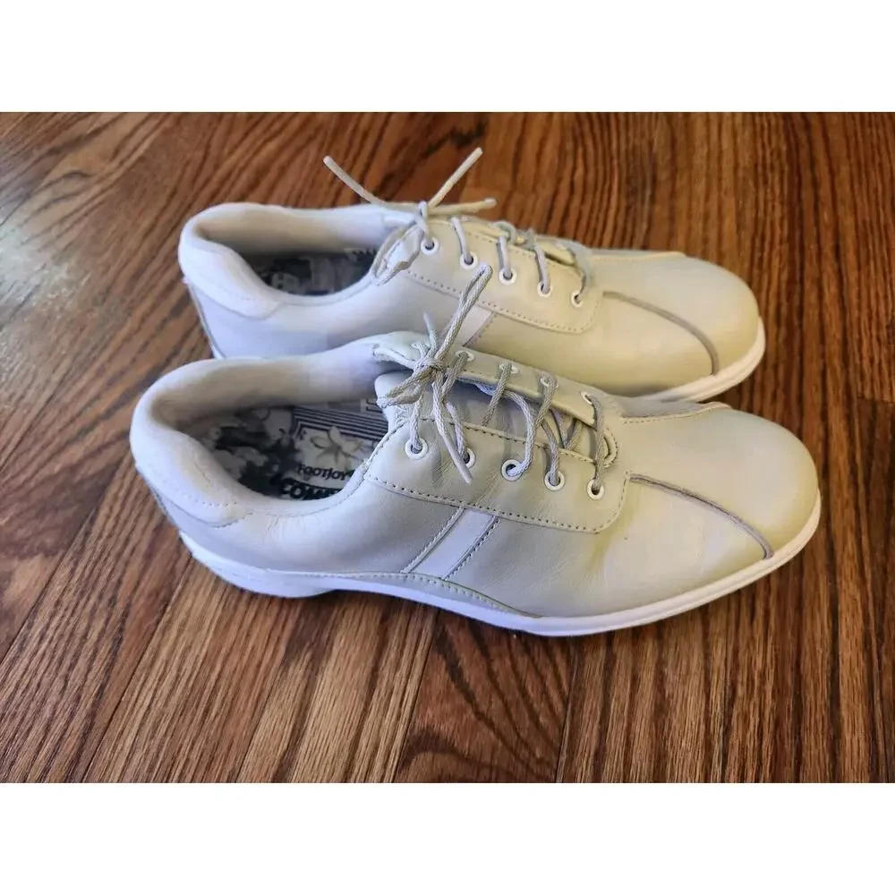 FootJoy eComfort Golf Shoes Women's Beige Spikes 98558 Size 6.5 - Picture 2 of 11